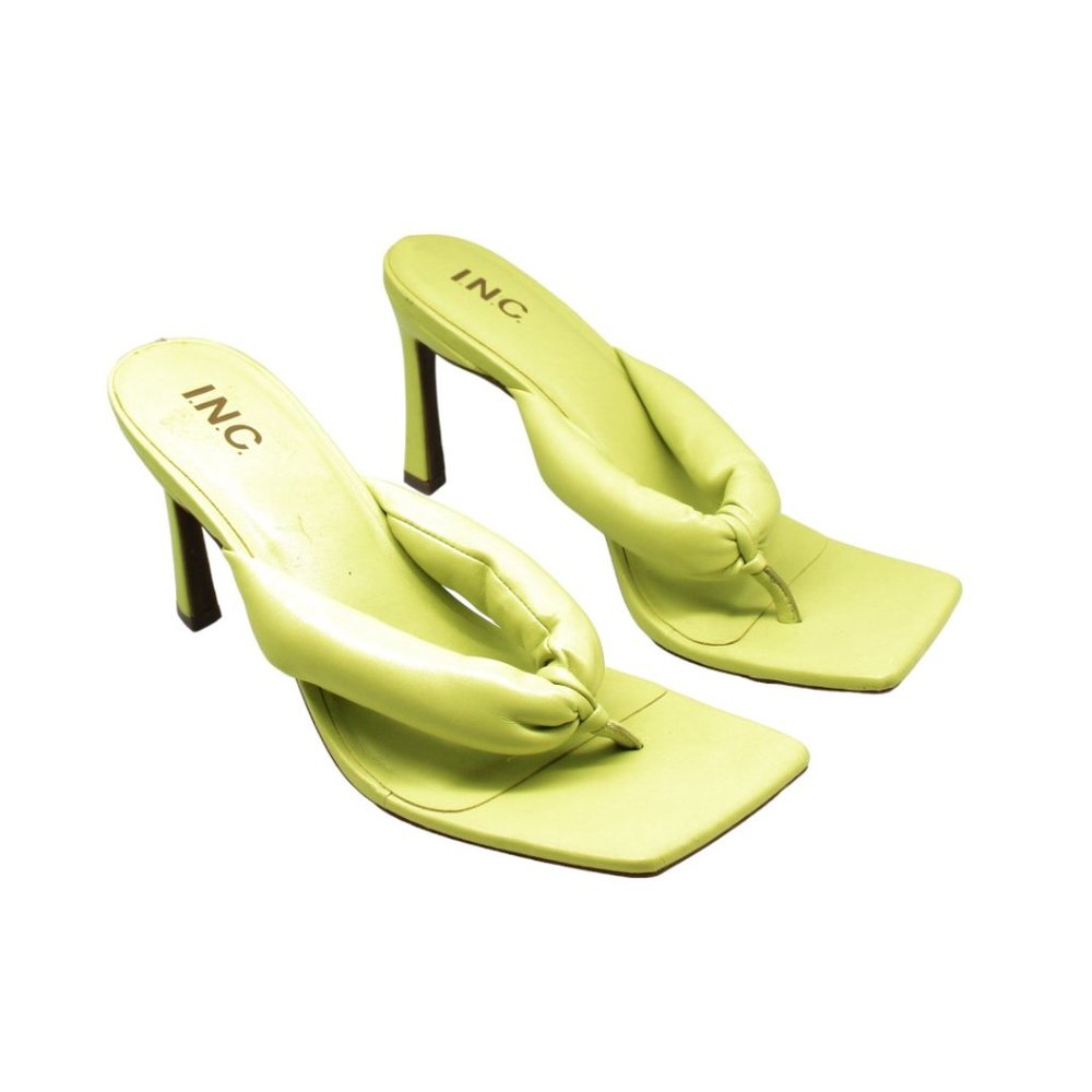 Inc Womens Padded Sagee Square Toe Stiletto Slip on Dress Thong Sandals Shoes